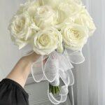 Bridal Flower Bouquet White Rose by Jardin Eden Flowers & Aromatique