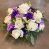 Table Flower Arrangement (White Rose and Purple Eustoma)