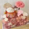 Preserved flowers Lucky Cat Fortune Cat for Chinese New Year and House Warming by Jardin Eden