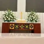 Altar Fresh Flower Arrangement for Church Wedding